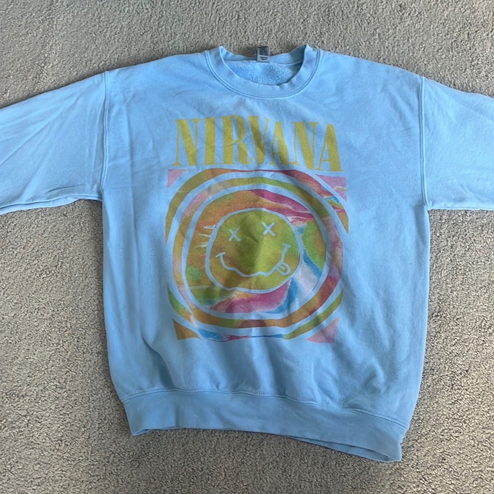 Light blue Nirvana crewneck